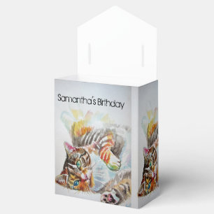 Ballotins Chat Aquarelle Anniversaire Fête Ballotin de gâtea