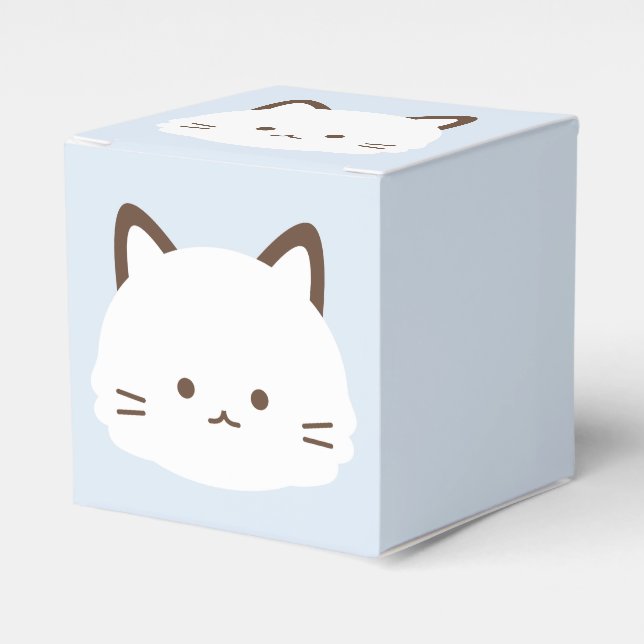 Ballotins Chat au visage mignon sur fond bleu pastel (Verso)
