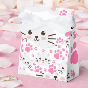 Ballotins Chat blanc mignon et rose