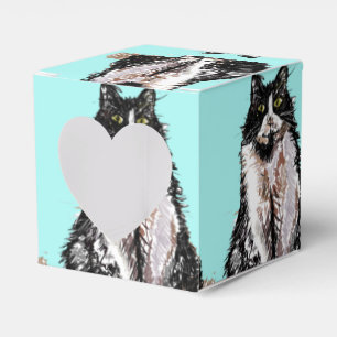 Ballotins Chat Tuxedo Noir Blanc Chat Anniversaire Turquoise