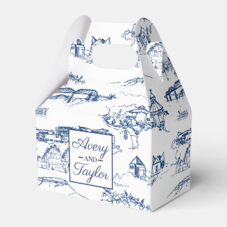 Ballotins Chattanooga Toile Marine et Mariage blanc