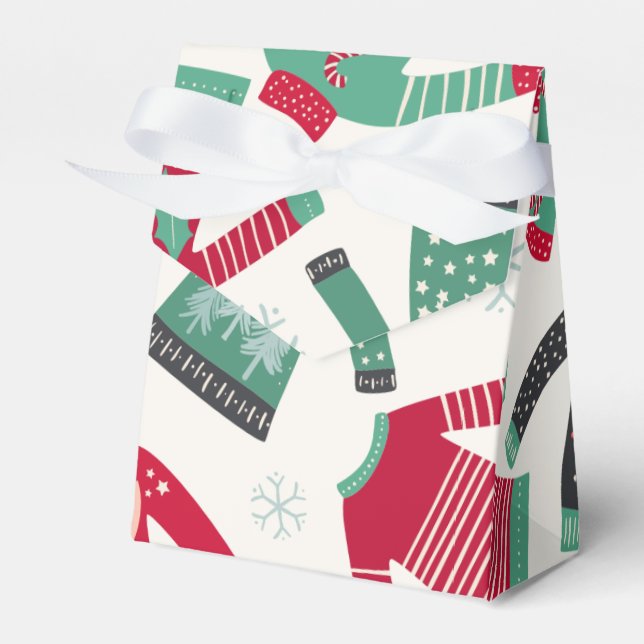 Ballotins Chaud de Noël moche Motif de vacances Vert Rouge (Verso)