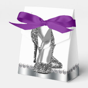 Ballotins Chaussure à talon haut pailleté argent chic