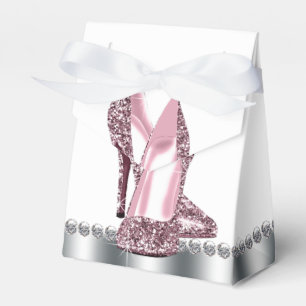 Ballotins Chaussure à talon haut pailletée gris rose