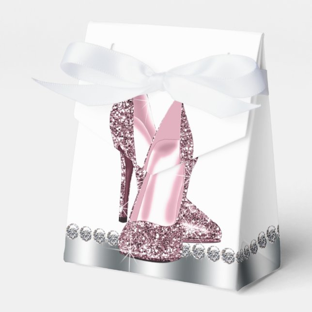 Ballotins Chaussure à talon haut pailletée gris rose (Verso)