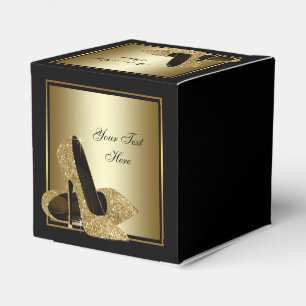 Ballotins Chaussure à talon haut pailletée noire et or