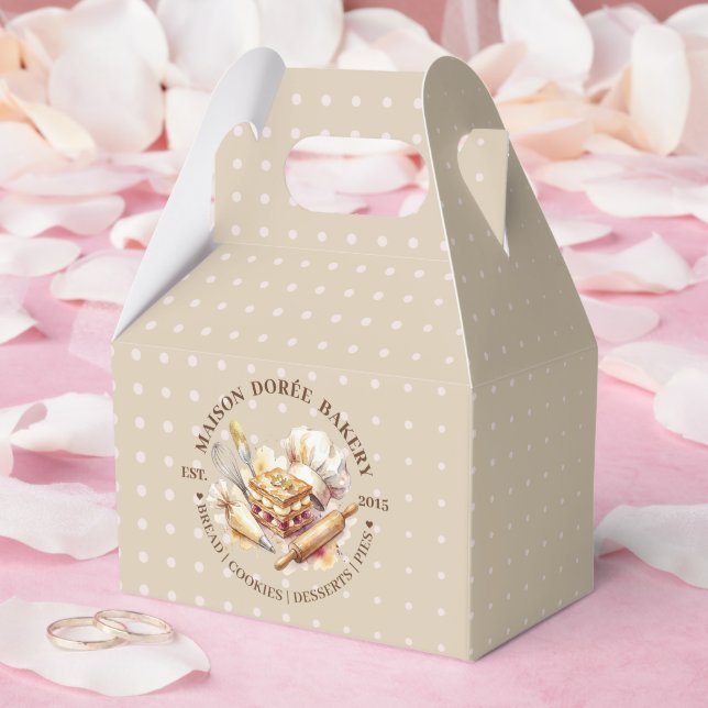 Ballotins Chef Pâtissier Aquarelle Or Boulangerie Traiteur (Mariage)