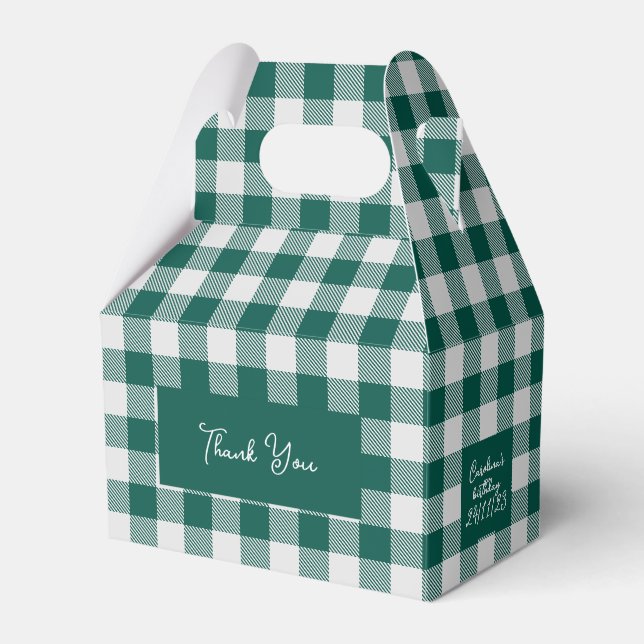 Ballotins chèque en plaid de buffle gris vert (Verso)