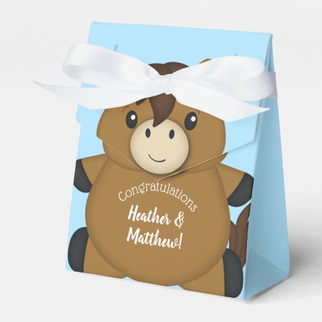 Ballotins Cheval Baby shower Blue Boy (Verso)