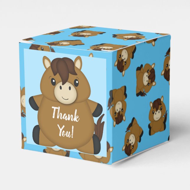 Ballotins Cheval Baby shower Blue Boy (Verso)