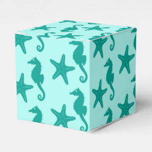 Ballotins Cheval de mer et étoile de mer - turquoise et aqua