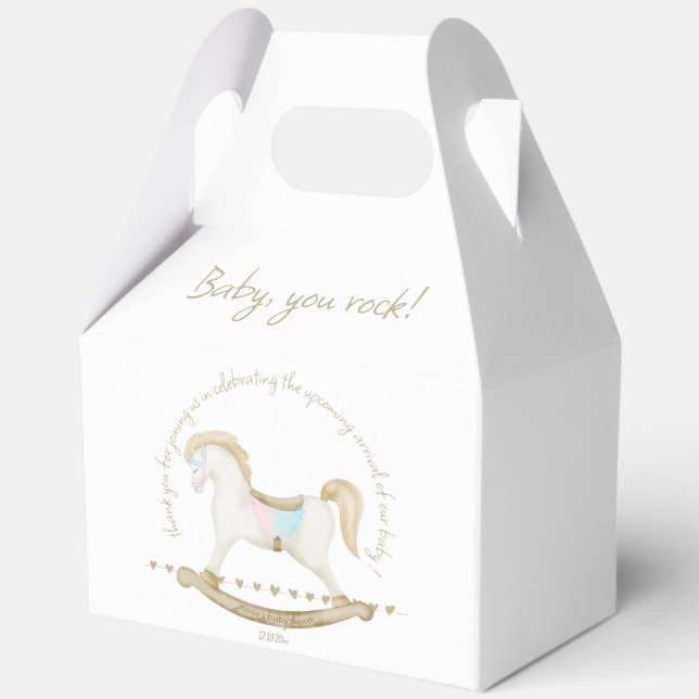 Ballotins Cheval Rocher bleu rose Baby shower neutre pour le (Recto)