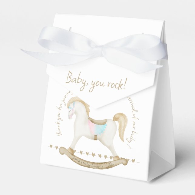 Ballotins Cheval Rocher bleu rose Baby shower neutre pour le (Verso)