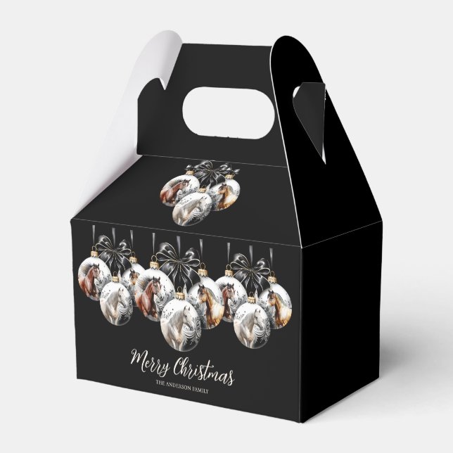 Ballotins Chevaux noir et or Citation de Noël (Verso)