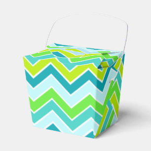 Ballotins Chevron aqua turquoise boîte cadeau échantillon ve