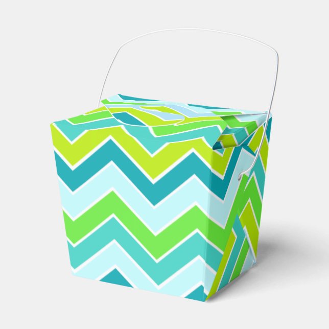 Ballotins Chevron aqua turquoise boîte cadeau échantillon ve (Verso)