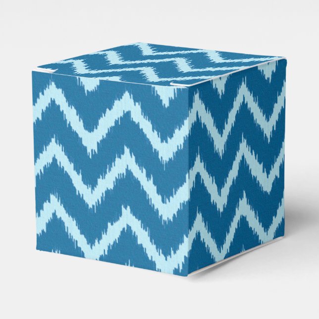 Ballotins Chevrons Ikat - Indigo et Bleu Pâle (Verso)