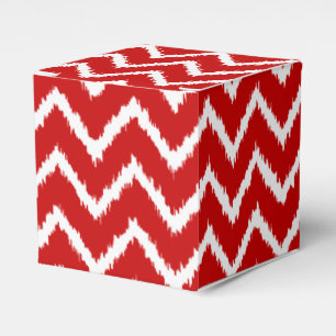 Ballotins Chevrons Ikat - Rouge profond et blanc