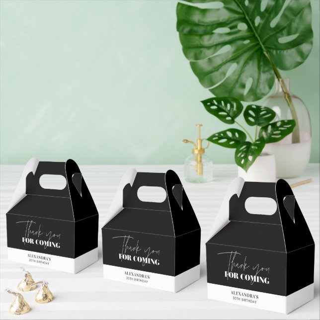 Ballotins Chic Anniversaire Noir et Blanc Merci (Multiple)