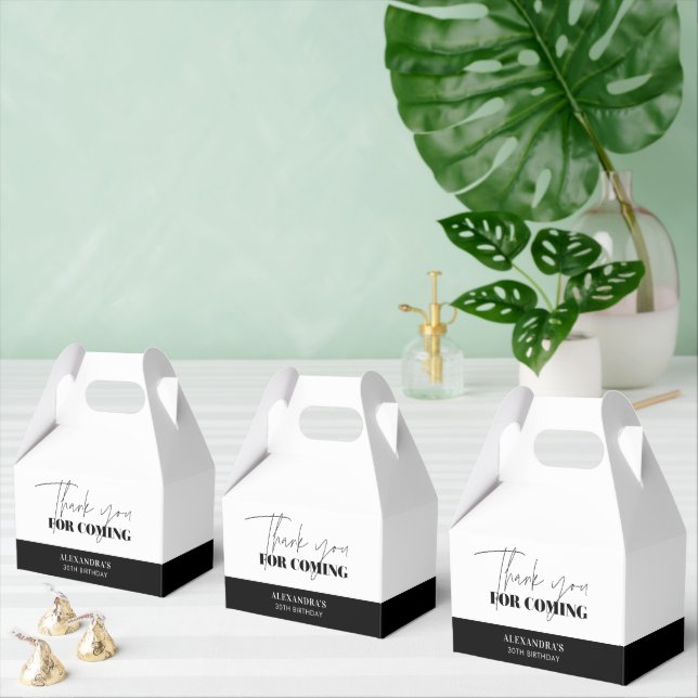 Ballotins Chic Anniversaire Noir et Blanc Merci (Multiple)