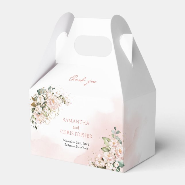 Ballotins Chic aquarelle fleurs rousses eucalyptus or (Verso)