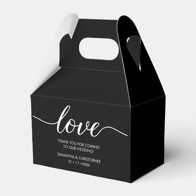 Ballotins Chic Black white Love Script Mariage personnalisé (Verso)