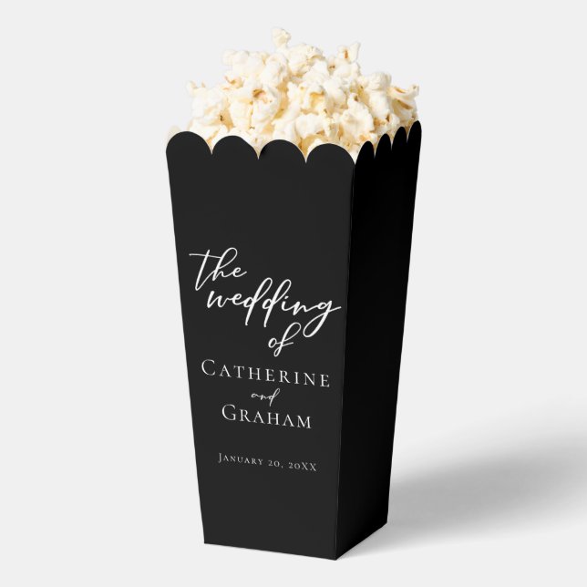 Ballotins Chic Black White Wedding Personalized Popcorn (Sauté)