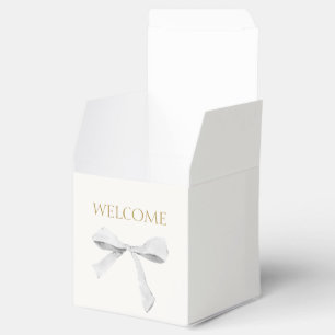Ballotins Chic blanc Bienvenue du Mariage de ruban