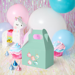 Ballotins Chic Blanc Mint Rose or ornements de Noël