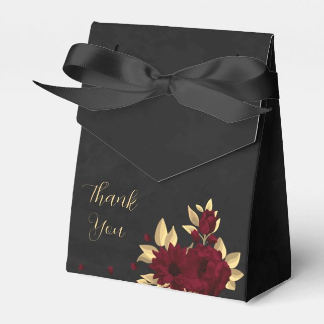 Ballotins Chic bordeaux et or noir mariage (Verso)