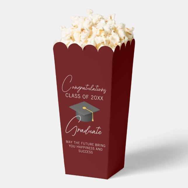 Ballotins Chic Burgundy Graduation Party Popcorn (Sauté)