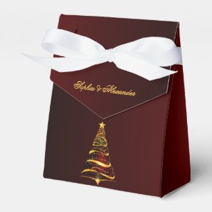 Ballotins Chic Élégant Arbre de Noël Merci Mariage Or