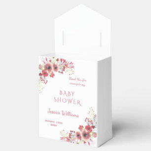 Ballotins Chic Élégant Fleurs Rouges Aquarelle Baby Shower