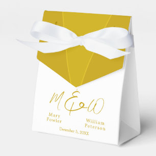 Ballotins Chic Elegant Gold et White Noms de mariée et de ch