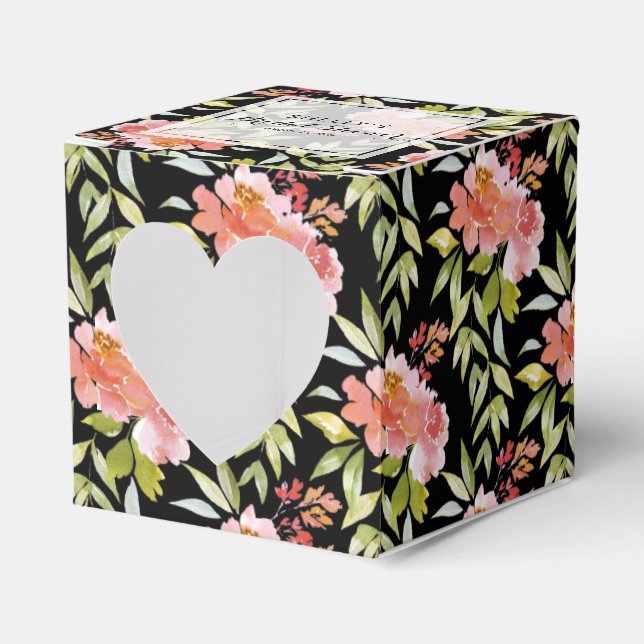 Ballotins Chic Fleurs de verdure florales rouges Baby Shower (Verso)