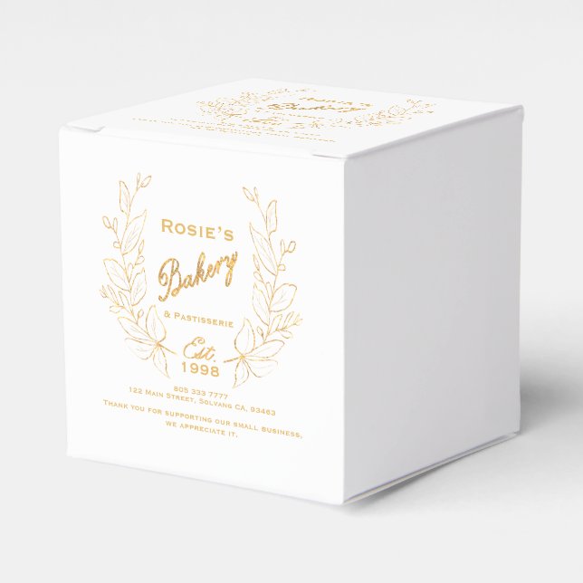 Ballotins Chic Gold Wreath Bakery Logo Info société (Verso)