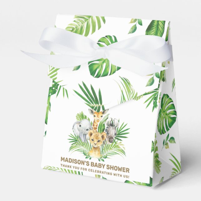 Ballotins Chic Jungle Animaux Verdure Baby shower Merci (Verso)