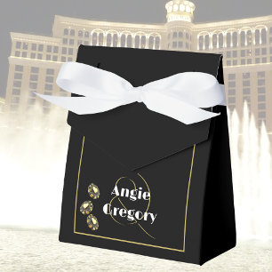 Ballotins Chic Las Vegas Casino Black Gold White Mariage
