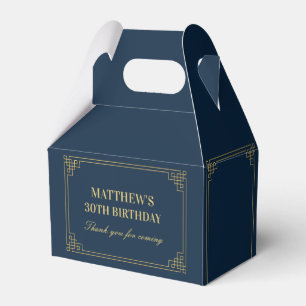 Ballotins Chic Navy et Or Cadre Gatsby Art Déco Anniversaire