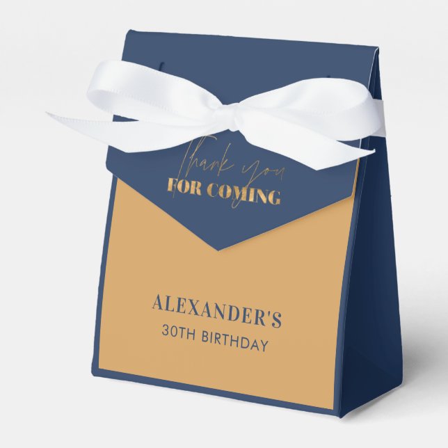 Ballotins Chic Navy Or Anniversaire Merci (Verso)
