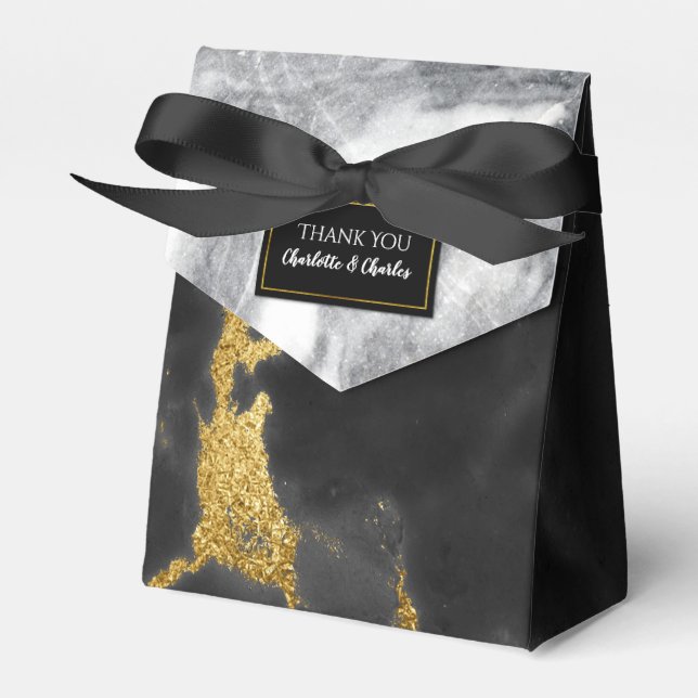 Ballotins Chic noir blanc et Ballotin en marbre or (Verso)