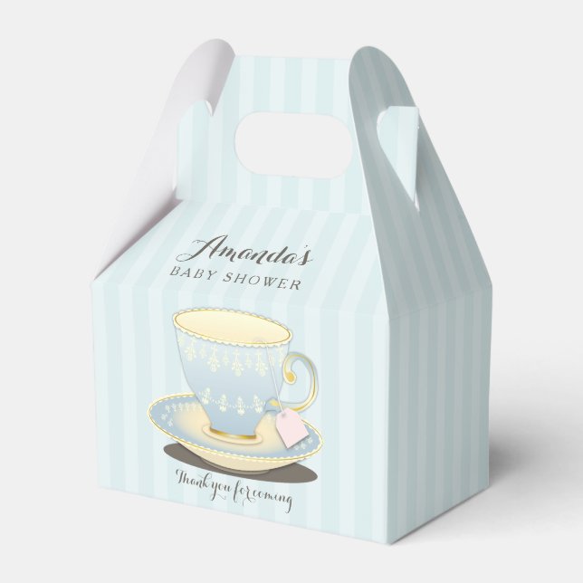 Ballotins Chic Teacup en Baby shower Bleu Ballotin Gable (Verso)