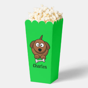 Ballotins Chien Brown avec os personnalisé sur vert