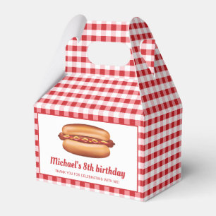 Ballotins Chien chaud sur En vichy rouge Anniversaire Merci