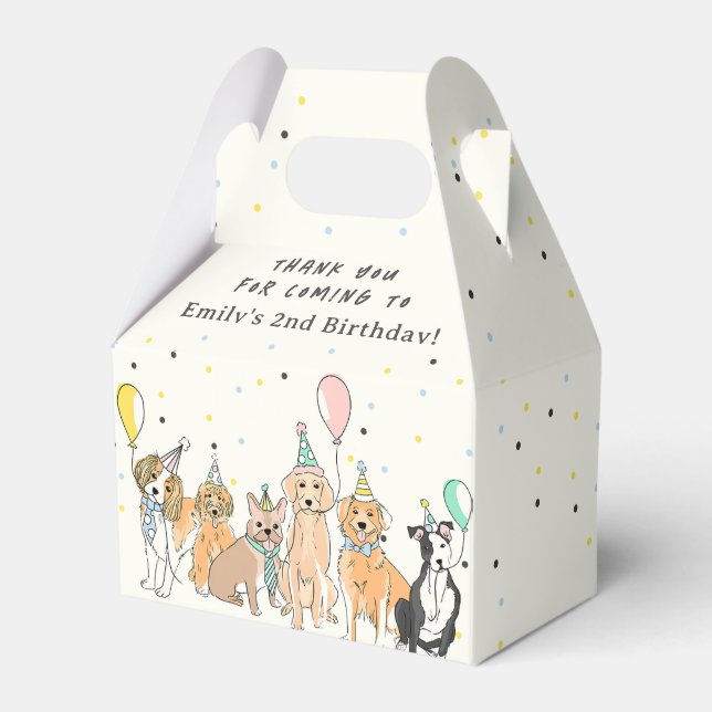 Ballotins Chien chiot Merci d'anniversaire (Verso)