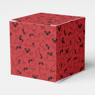 Ballotins Chien de compagnie yoga mignon motif fond rouge
