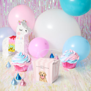 Ballotins Chien mignon personnalisé avec cœur rose Merci