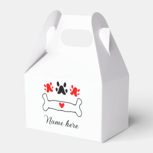 Ballotins Chien patte coeur rouge animal ajouter nom animal 