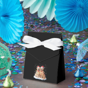 Ballotins Chien Retriever doré Noël Chapeau de Père Noël Ren