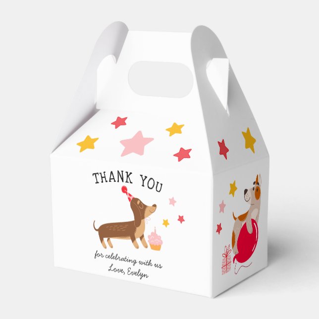 Ballotins Chiens roses d'anniversaire mignons (Arrière)